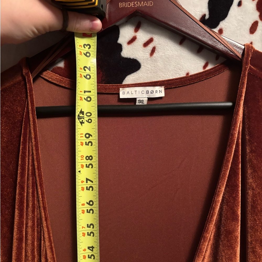 Baltic Born Elegant Velvet Rust/Brown Dress - Picture 3 of 5